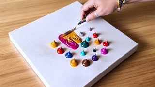 Easy Acrylic Painting For Beginners / Abstract Painting Technique 