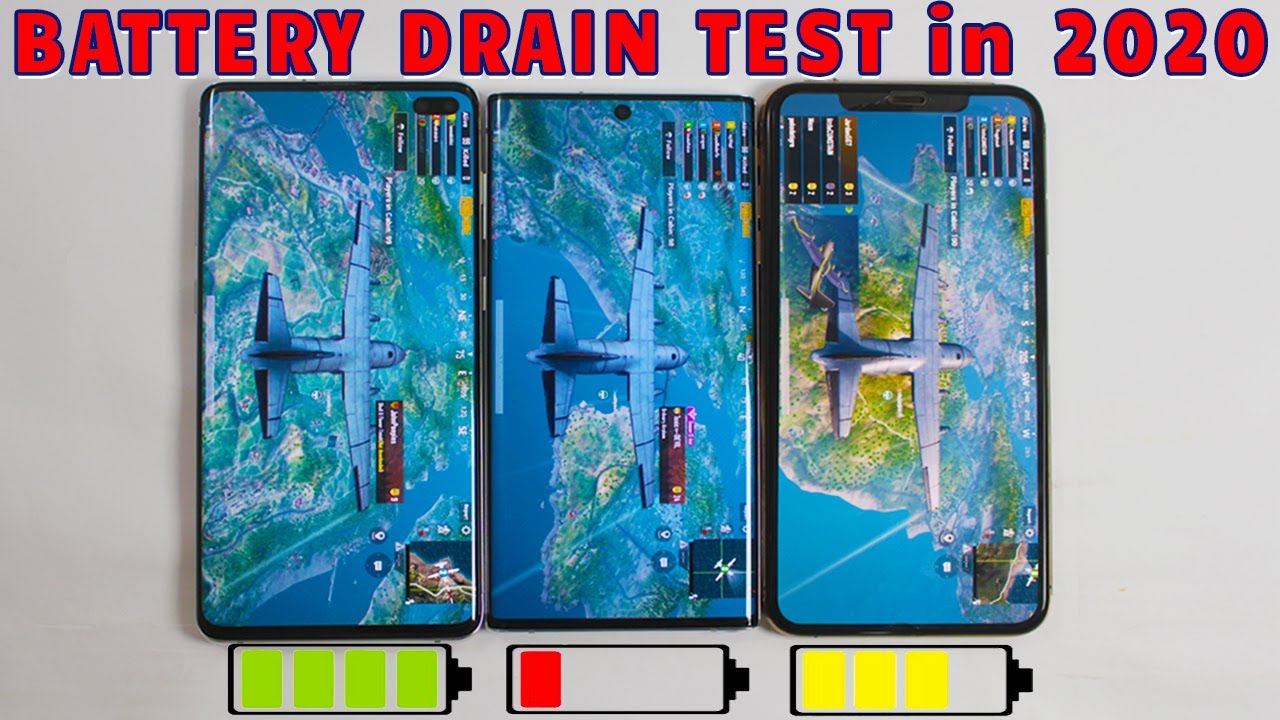 Samsung Galaxy S10 Plus vs Samsung Note 10 vs Apple iPhone XS Max - Battery Test in 2020!