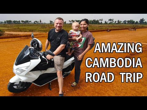 Our WHOLE FAMILY Drove ONE Motorcycle to Kratie, Cambodia!