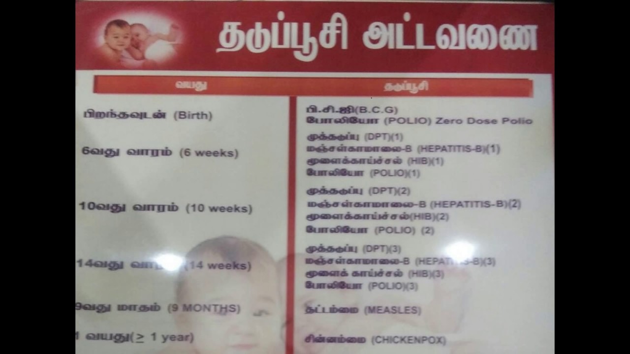 Vaccination Chart In Tamil Nadu Government