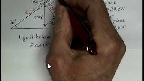 Force Equilibrium, Ramp, Tension in Rope, No Friction