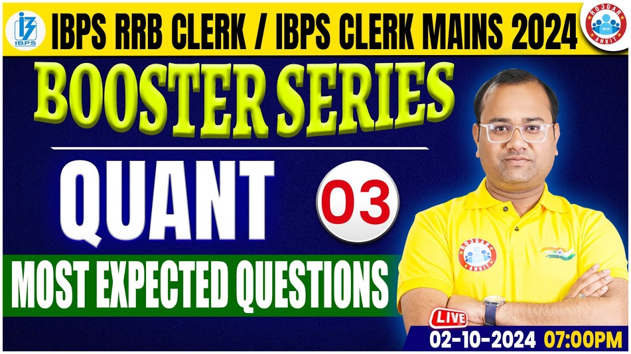 IBPS RRB Clerk 2024 | IBPS RRB Clerk Mains Quant | Most Expected ...