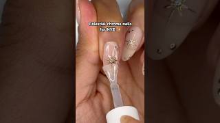 Gold chrome star nails tutorial #nye #nails #nailinspo #naildesign #starnails #chromenails #nailart