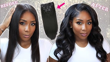 HOW I INSTALL & STYLE CLIP IN EXTENSIONS IN 5 WAYS | THE BEST CLIP INS FOR BLACK HAIR FT. CURLSQUEEN