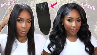 HOW I INSTALL & STYLE CLIP IN EXTENSIONS IN 5 WAYS | THE BEST CLIP INS FOR BLACK HAIR FT. CURLSQUEEN screenshot 1