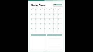 Printable Monthly Planner | Letter Size | Portrait &amp; Landscape | Free Download