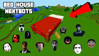 SURVIVAL BED HOUSE WITH 100 NEXTBOTS in Minecraft - Gameplay - Coffin Meme