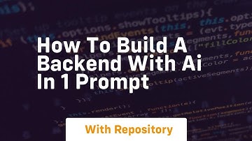 How to build a backend with ai in 1 prompt