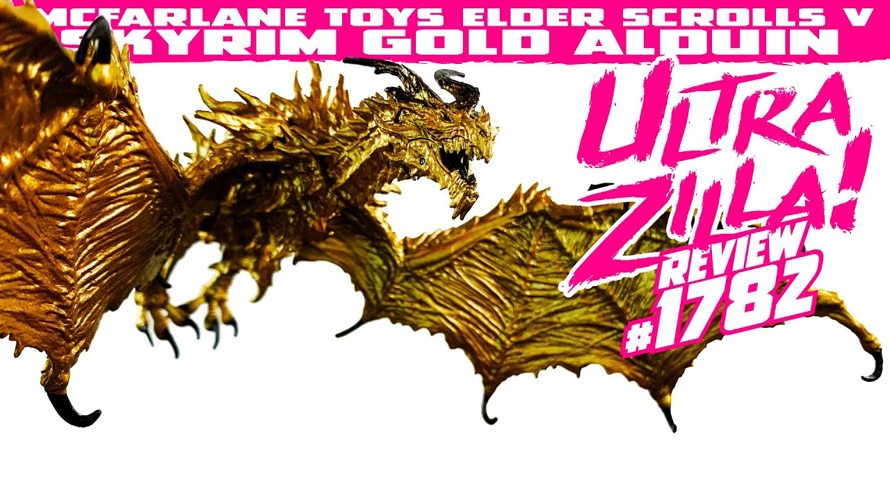 MCFARLANE TOYS ELDER SCROLLS V SKYRIM GOLD ALDUIN REVIEW! - YouTube