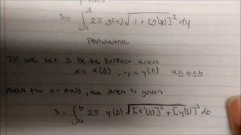 Surface Area Using Parametric Curves