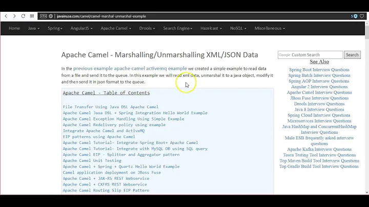 Apache Camel-Marshal/Unmarshal XML/JSON Data Example