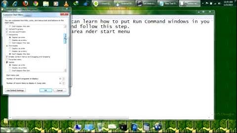 Add Run Command windows in Start button on Windows 7