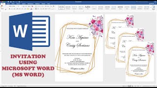 MINIMALIST PINK PURPLE FLOWER | How to make WEDDING INVITATION in Microsoft Word | Cassy Soriano screenshot 1