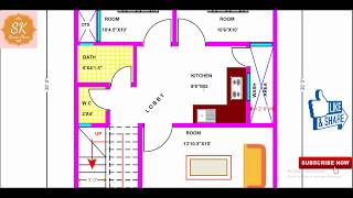 HOUSE PLAN 22' X 30' / 660 SQ.FT / 73 SQ.YDS / 61 SQ.M / 73 GAJ / (4K)