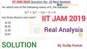 IIT JAM 2019 Mathematics Solution | IIT JAM 2019 Real Analysis Solution | Q.No 18 | By Sudip Kumar