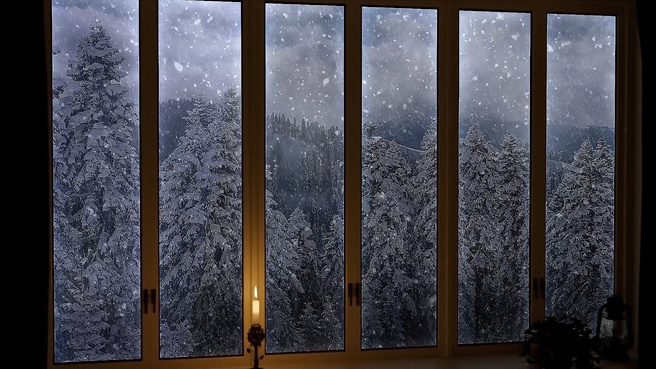 Snowstorm Sound in Cozy Winter Cabin ️ Relaxing Blizzard and Howling ...