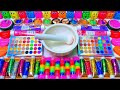 Satisfying Video Compilation Making Rainbow Slime Mixing Makeup Cosmetics Glitters ASMR Slime Relax