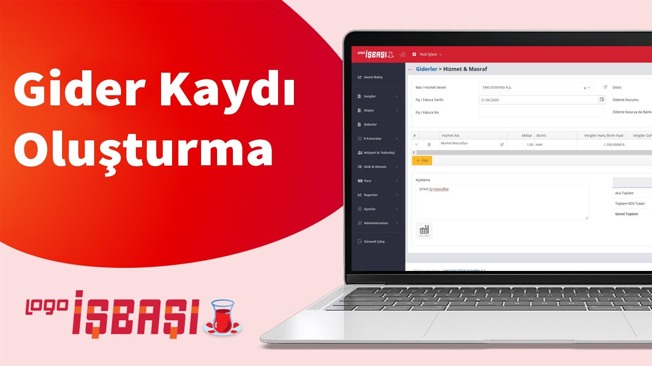 Gider Kaydı Oluşturma