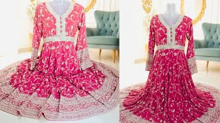 Shadi vibes✨Pannel Anarkali kurti cutting ✂️ and stitching.kaliyon wali frock cutting in easy way
