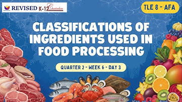 TLE 8   QUARTER 2   WEEK 6   DAY 3 Classification of Ingredients Used in Food Processing