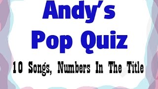 Pop Quiz No119 - "Numbers" in the title.