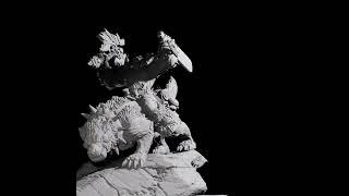 Orc WolfRider from WarCraft statue turntable
