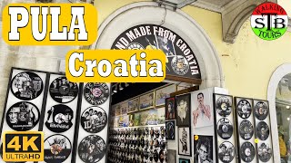 PLAY▶ Pula  Croatia Summer Walking tour in the old town ► 4K Video
