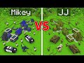 Mikey fbi vs jj military village survival battle in minecraft maizen