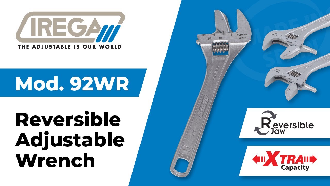 IREGA 92WR Reversible Jaw Adjustable Wrench 