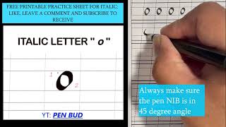 How to Write Italic 'O' Using a Broad Nib Pen - Free Course(Calligraphy)