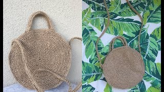 15 Tl Ye Kolay Hasır Çanta Yapımı Diy Rope Round Bag