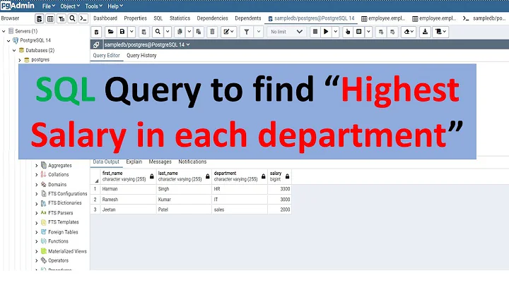SQL Query to find highest salary in each department | Most important SQL interview Question