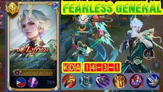 HOK ZILONG THE FEARLESS GENERAL DRAGON SLAYER NEW REVAMPED MONTAGE KDA 14-3-1