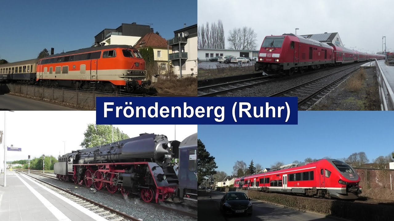 Bahnverkehr in Fröndenberg(Ruhr) mit 218 137 , 01 519, Br 245 + Dostos, V100 + Umbauwagen und mehr