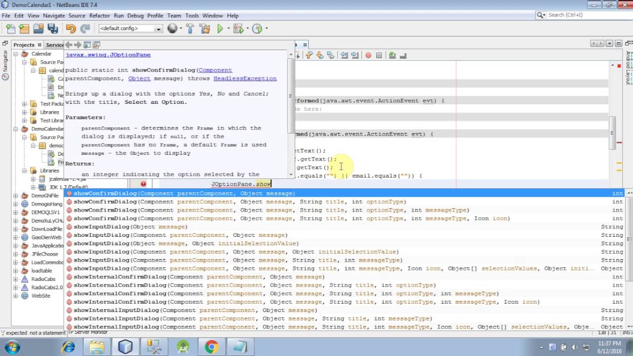 Jcalendar And Jdatechooser Java Swing Youtube