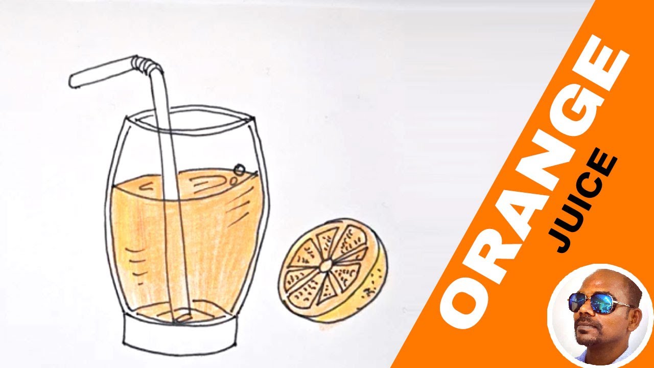 How to draw orange juice 🍊 ? (fruits, step by step drawing tutorials ...