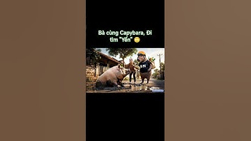 Zij en Capybara, op zoek naar "Yen" 🙄 #capybara #grappig #memes #trending #dieren #entertainment #ai