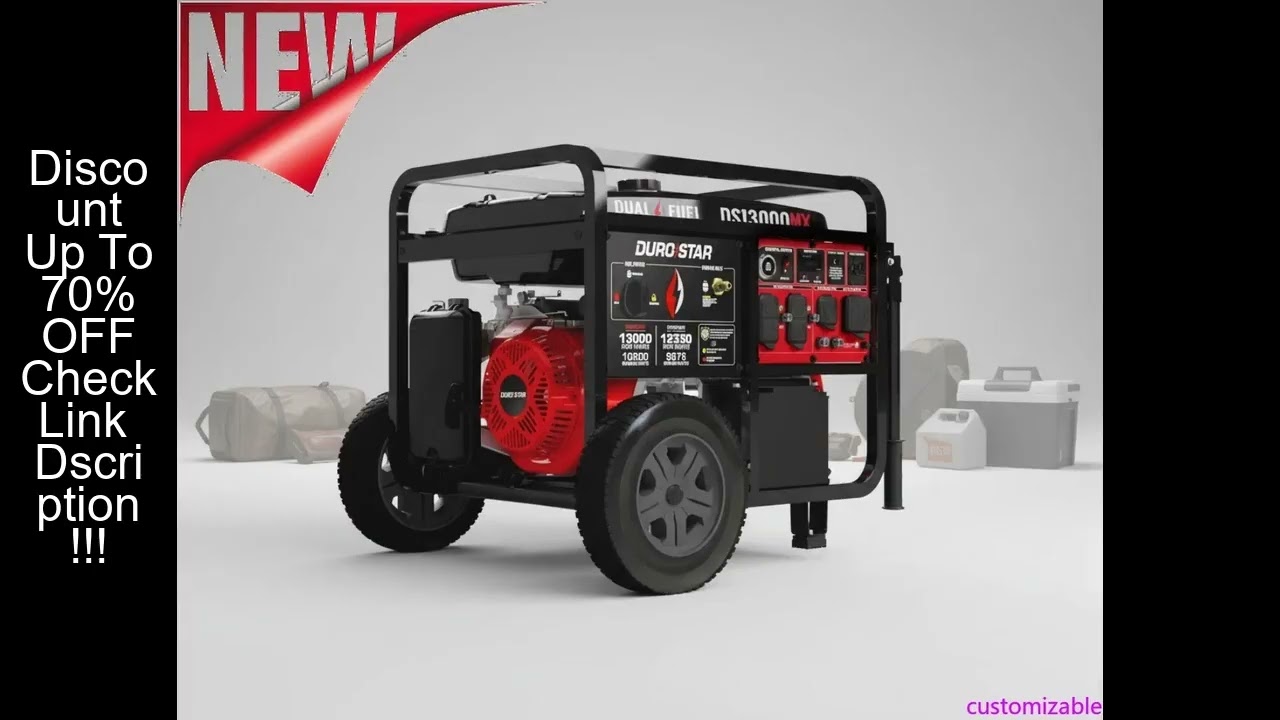13000W Dual Fuel Portable Generator - Gas & Propane, Electric Start, Home Backup, RV Ready, CO Safet
