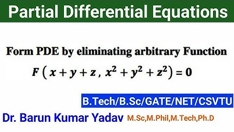 Partial differential equations|Formation of partial differential equations|part 8|#barunmaths