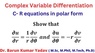 polar form of CR equations | Analytic Function | C-R equations in polar form | part 4 |