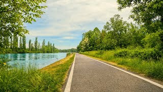 POV Cycling Along the Mincio River to Lake Garda | Borghetto to Bardolino | 4K No Music