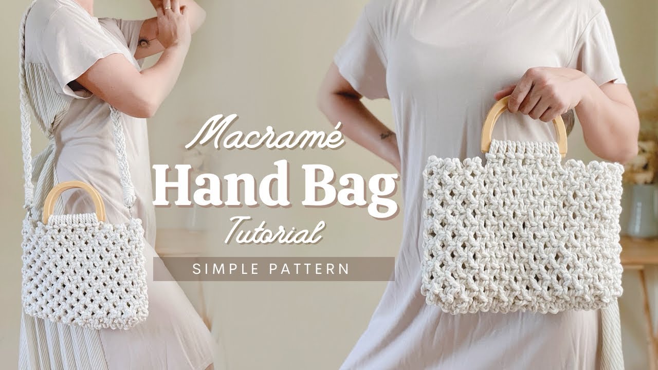 Cream Woven Tote Bag - Macrame Bag - Wooden Handle Crochet Bag - Lulus