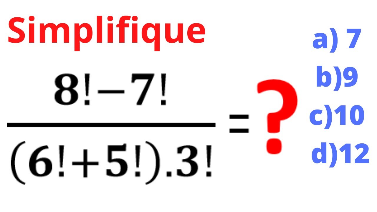 Mat. Básica #12 - simplifique a fração com fatorial (7!.9!)/(8!.5!)=? 