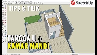 Download Lagu Sketchup - Membuat Tangga U dibawah ada kamar mandi MP3