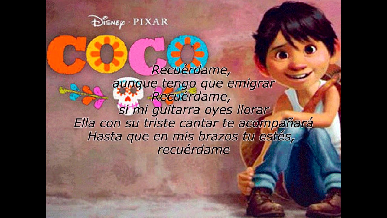Coco- Recuerdame (karaoke -Acompañamiento) - YouTube