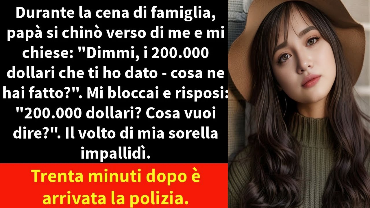 Durante la cena di famiglia, papà si chinò verso di me e mi chiese