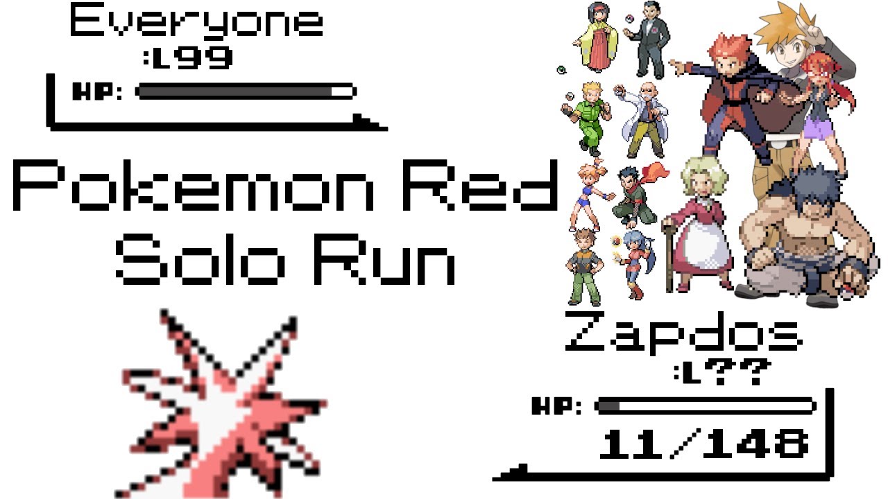 Pokémon Red Solo Run #10 & #11: Moltres Finish | Zapdos Only (No Items)