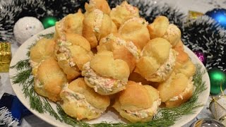 Профитроли с крабовым салатом Профитроли с крабовым салатом