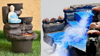 Cement Crafts  Amazing 2 Best Homemade Indoor Strongest Waterfall Fountains | Cemented Life Hacks