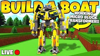 BUILDING A WORKING TRANSFORMER *Live* In Build a Boat!!!